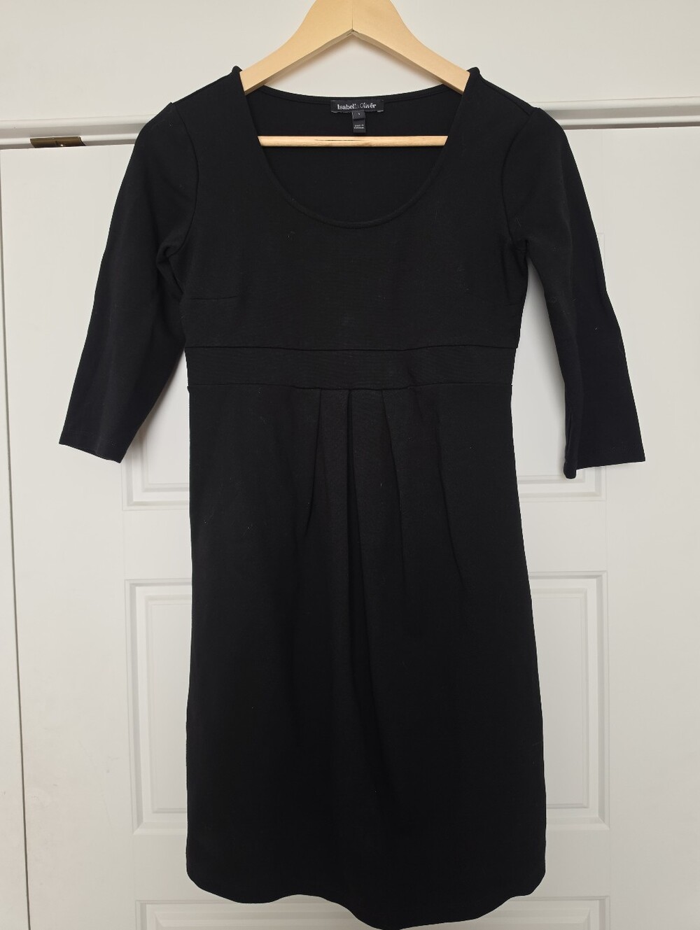 Isabella Oliver, Caviar Black, 3/4-sleeve Lizzie Dress, Size 1 (S)